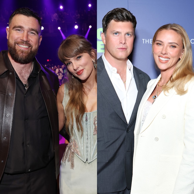 Travis Kelce, Taylor Swift, Colin Jost, Scarlett Johansson