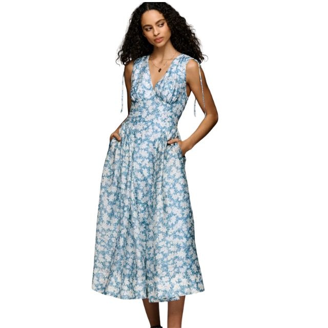 v neck floral drop waist dress anthropologie Jovani 36539 Long Prom Dress main image 1