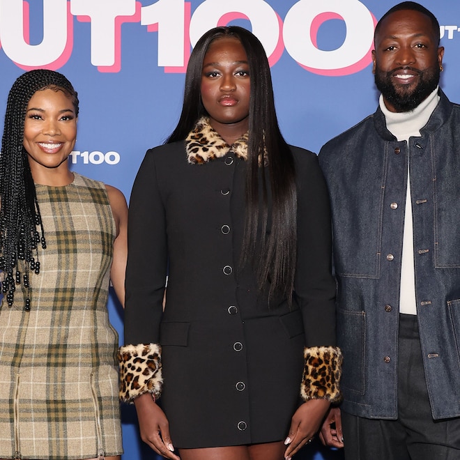 Gabrielle Union, Zaya Wade and Dwyane Wade attend the Out100 Celebration at NeueHouse Hollywood on December 11, 2024 in Hollywood, California.